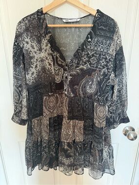 Zara Boho Paisley Mini Dress